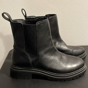 Women’s Lucky Brand black leather ankle combat style booties size 6.5/37